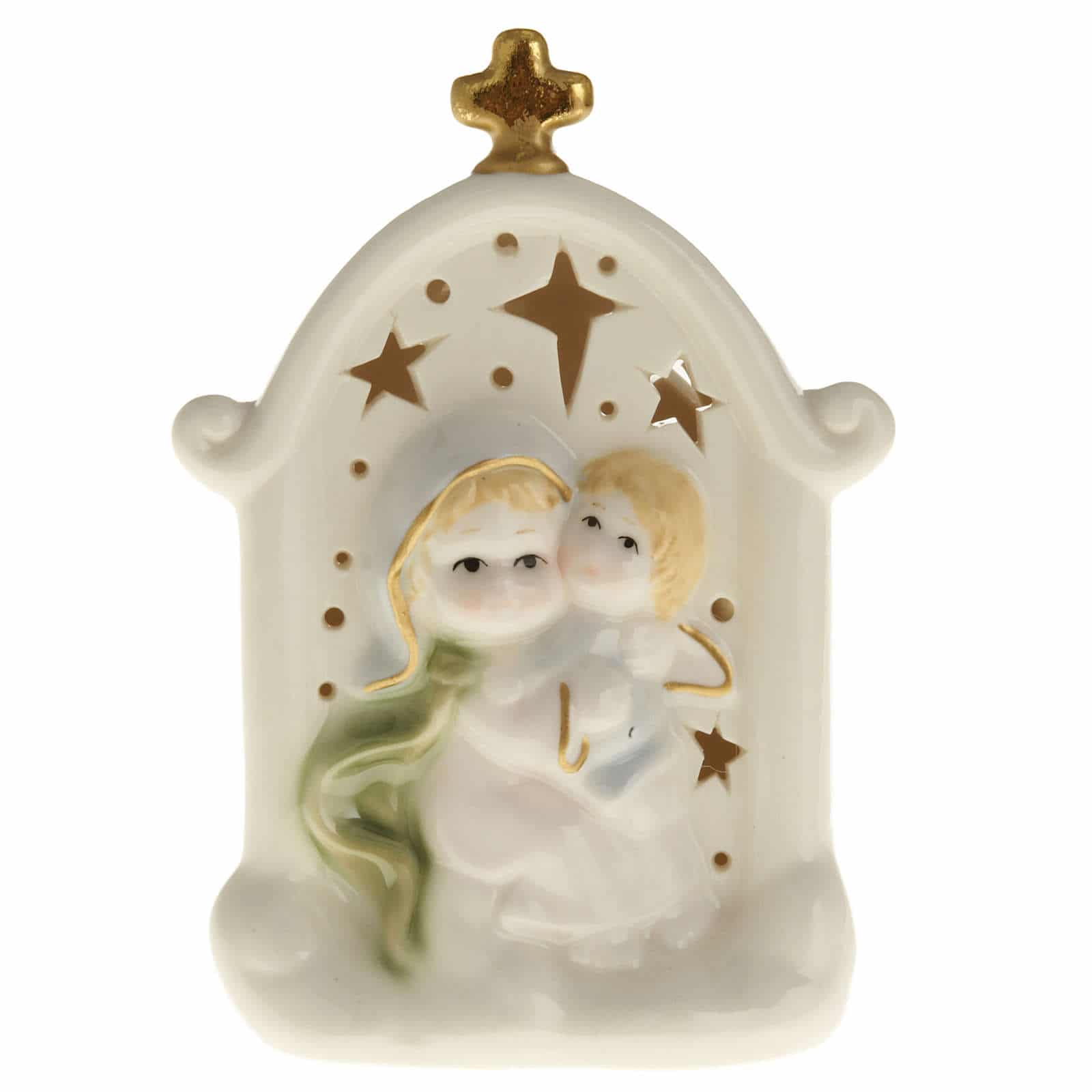Virgen con niño de cerámica.